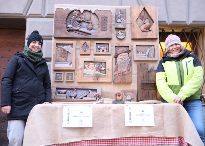 Sophie Peraillon e Chantal Chapellu (da sx a dx) Fiera di Sant'Orso Foto Alice Dufour