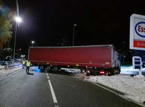 Tir bloccato in Statale