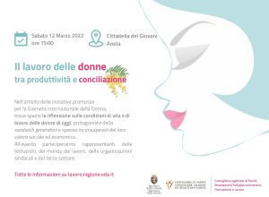 Volantino evento ruolo delle donne nel mondo del lavoro