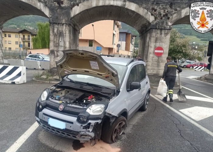 L'incidente in via Chamolé, ad Aosta