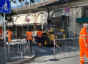 I lavori in via Monte Solarolo, ad Aosta