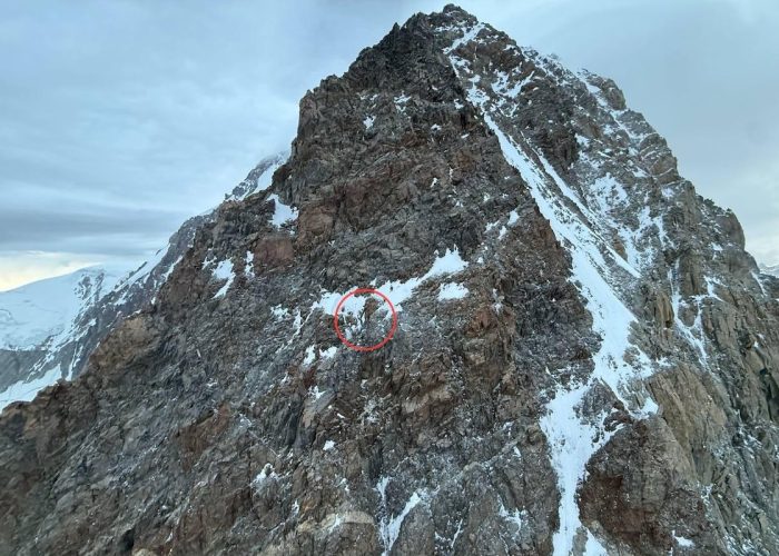Il luogo dell'incidente in parapendio: il Picco Luigi Amedeo, sulla cresta del Brouillard del Monte Bianco