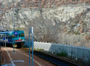 L'ultimo viaggio del treno sulla ferrovia Aosta-Pré-Saint-Didier, nel 2015