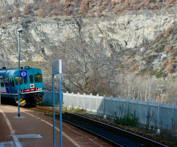 L'ultimo viaggio del treno sulla ferrovia Aosta-Pré-Saint-Didier, nel 2015