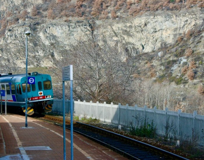 L'ultimo viaggio del treno sulla ferrovia Aosta-Pré-Saint-Didier, nel 2015