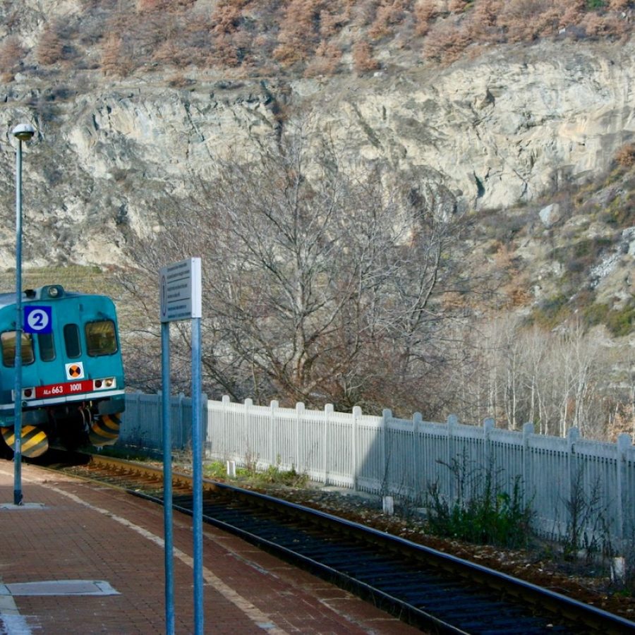 L'ultimo viaggio del treno sulla ferrovia Aosta-Pré-Saint-Didier, nel 2015