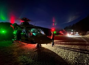 L'elicottero del Soccorso alpino valdostano a Crans-Montana