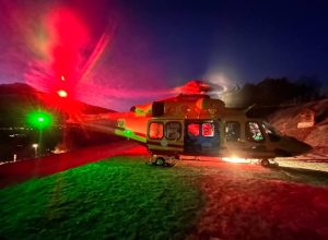 L'elicottero del Soccorso alpino valdostano a Crans-Montana