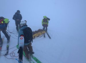 L'intervento della squadra del Soccorso alpino valdostano alla Becca di Nana