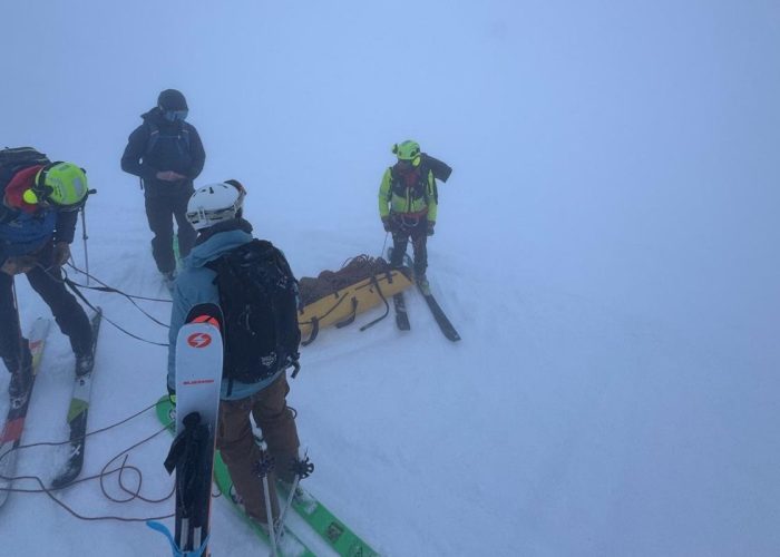 L'intervento della squadra del Soccorso alpino valdostano alla Becca di Nana