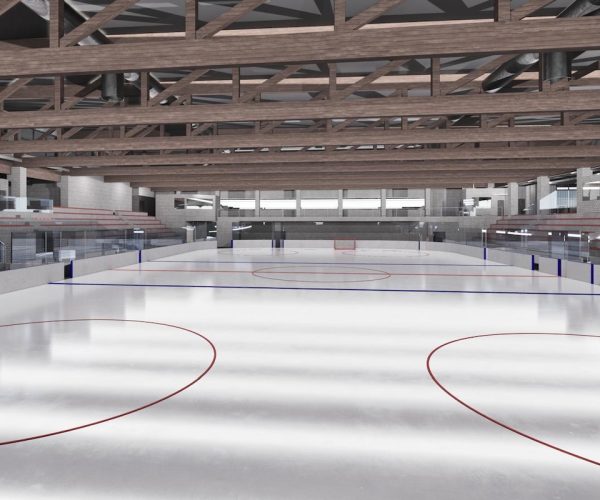 Il rendering del nuovo palaghiaccio di Aosta