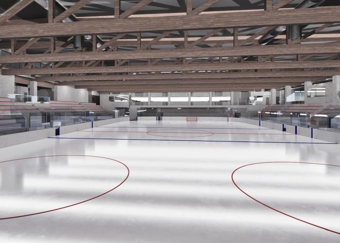 Il rendering del nuovo palaghiaccio di Aosta