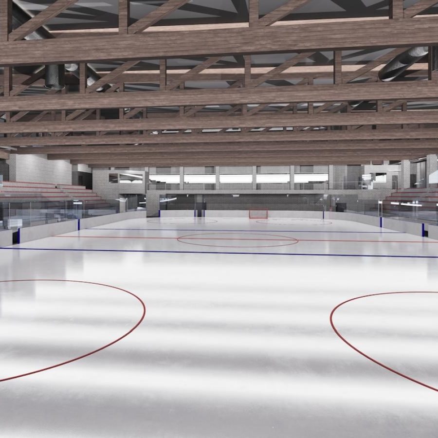 Il rendering del nuovo palaghiaccio di Aosta
