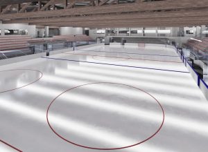 Il rendering del nuovo palaghiaccio di Aosta