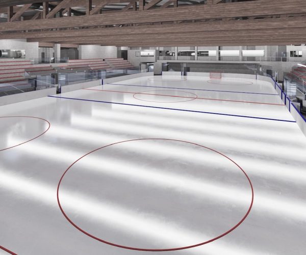 Il rendering del nuovo palaghiaccio di Aosta