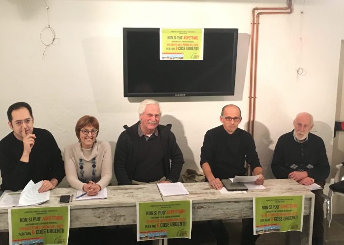 Gruppo promotore lista civica regionale  - da Sx De Gattis, Minelli, Meneghini, Milano e Gino