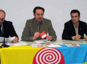 Un momento della conferenza stampa. Al centro Andrea Piccirilli