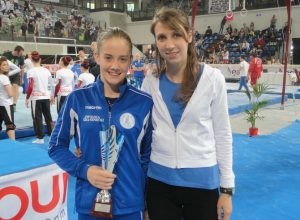 Alexia Angelini con il presidente della Gym Giulia Comé