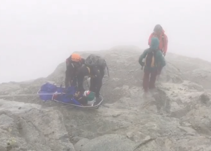 Il salvataggio dell'alpinista polacca