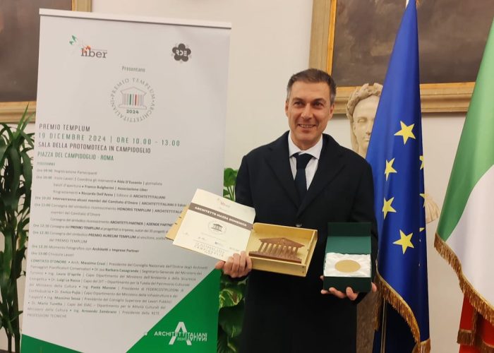 L'architetto Domenico Mazza premiato a Roma