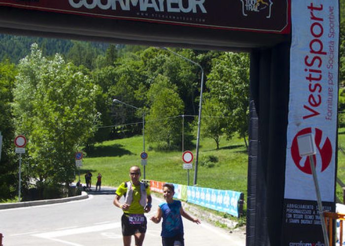 Giuliano Cavallo all'arrivo del Gran Trail Courmayeur 2016