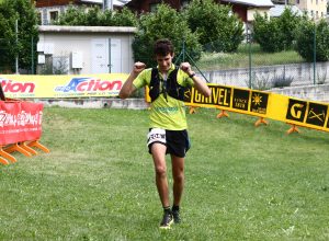 Mathieu Brunod all'arrivo del Trail della Becca di Viou