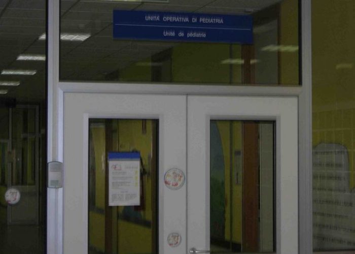 L'ingresso del reparto di Pediatria dell'ospedale Beauregard di Aosta