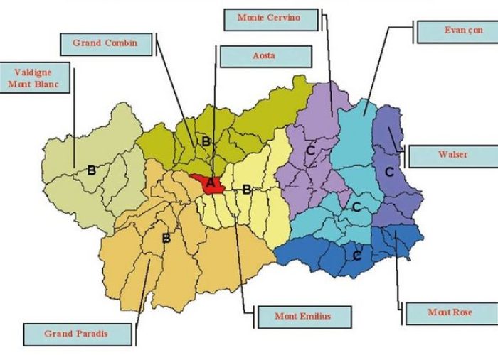 Le 8 comunità montane della Valle d'Aosta