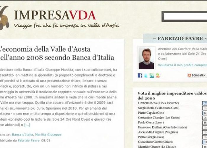 L'home page del blog