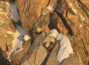 Gli alpinisti recuperati al Pilone Centrale del Freney