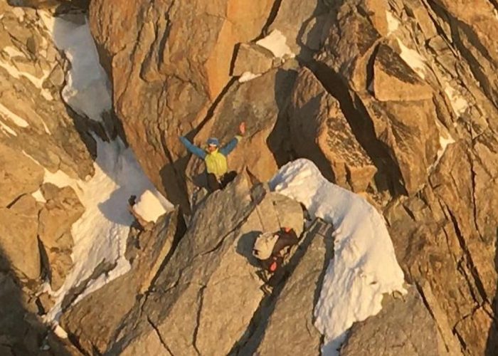 Gli alpinisti recuperati al Pilone Centrale del Freney