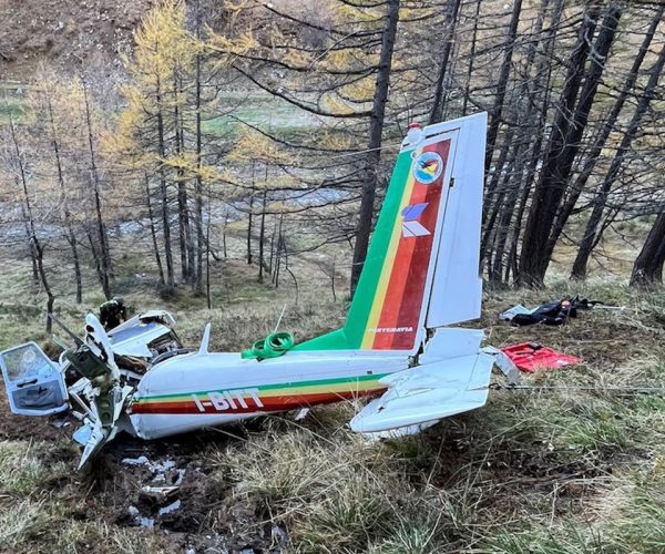 L'aereo da turismo precipitato a Saint-Rhémy-en-Bosses