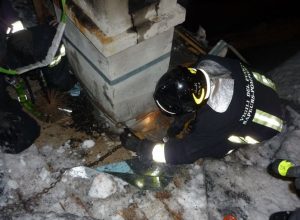 Incendio ad un camino a Valpelline