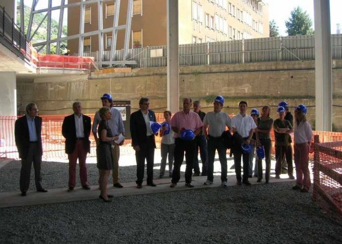 La visita delle autorità al cantiere evento