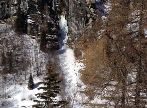 La cascata di ghiaccio a Gressoney-Saint-Jean