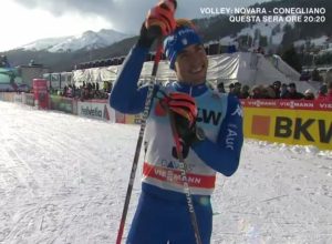 Federico Pellegrino al traguardo a Davos