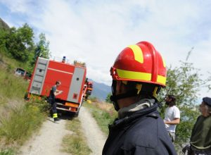 Incendio sulla collina di Sarre