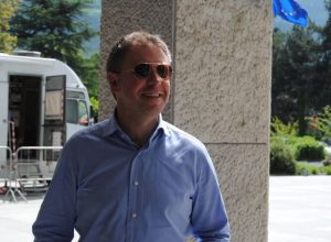 Elezioni comunali 2015 - L'arrivo di Fulvio Centoz e Antonella Marcoz in sala stampa