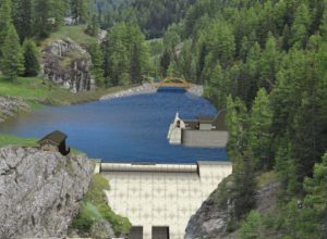 Il bacino di Cogne per la centrale elettrica dopo i lavori