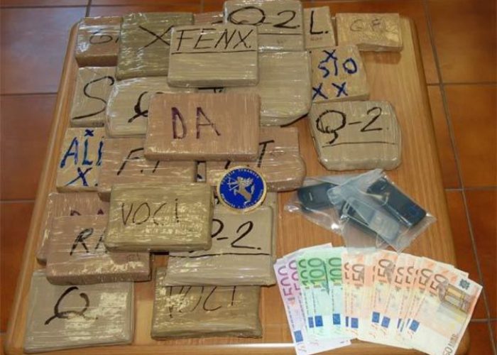 La cocaina sequestrata