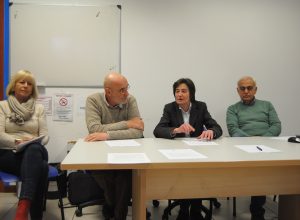 Da sx Adriana Viérin, Salvo Salvatorelli, Alessandra Piccioni e Attilio Perrone in conferenza stampa