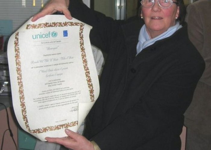 La presidente dell'Unicef Valle d'Aosta Ester Bianchi