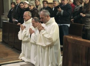 Da sinistra i diaconi Carlo Cavagnet, Leonardo Elia e Rino Zanchetta