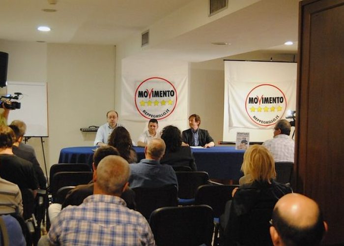 Da sx Cognetta, Della Valle, Ferrero - M5S