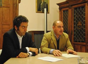 Gli assessori comunali Marco Sorbara e Carlo Marzi in conferenza stampa
