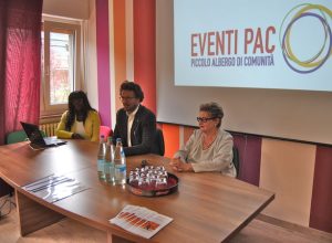 Ranzie Mensah, Riccardo Jacquemod e Maria Grazie Vacchina alla presentazione degli Eventi PAC