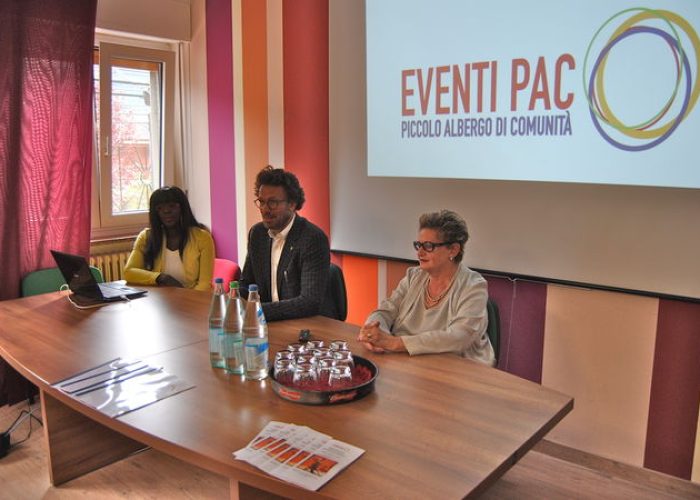 Ranzie Mensah, Riccardo Jacquemod e Maria Grazie Vacchina alla presentazione degli Eventi PAC