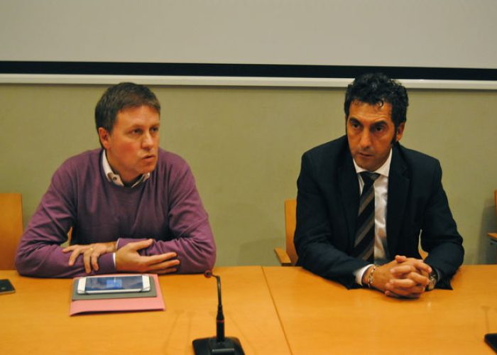 Il Sindaco Fulvio Centoz e l'assessore alle Politiche Sociali Marco Sorbara