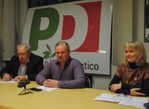 La nomina della nuova Segreteria del PD. Da sinistra Biagio Fresi, Gianni Champion e la neo Segretaria Irene Deval