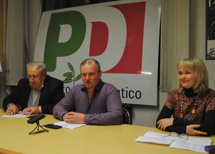 La nomina della nuova Segreteria del PD. Da sinistra Biagio Fresi, Gianni Champion e la neo Segretaria Irene Deval